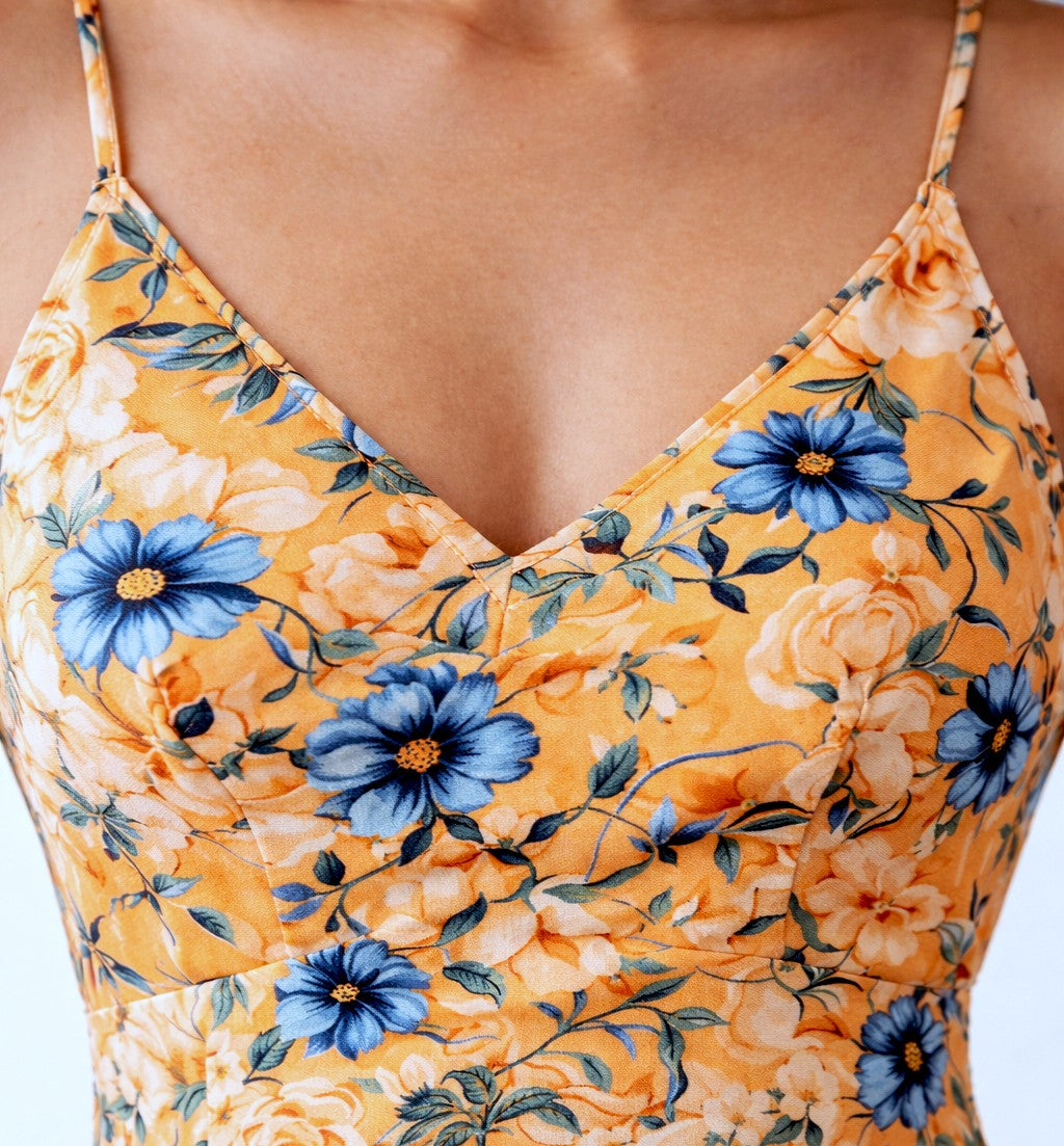Yellow Floral Maxi Dress – Soft Flow Summer Wear
